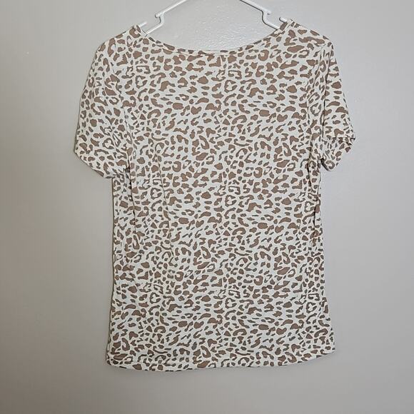 Ellison basic scoop neck animal print short sleeve tee Sz Small - Picture 6 of 10